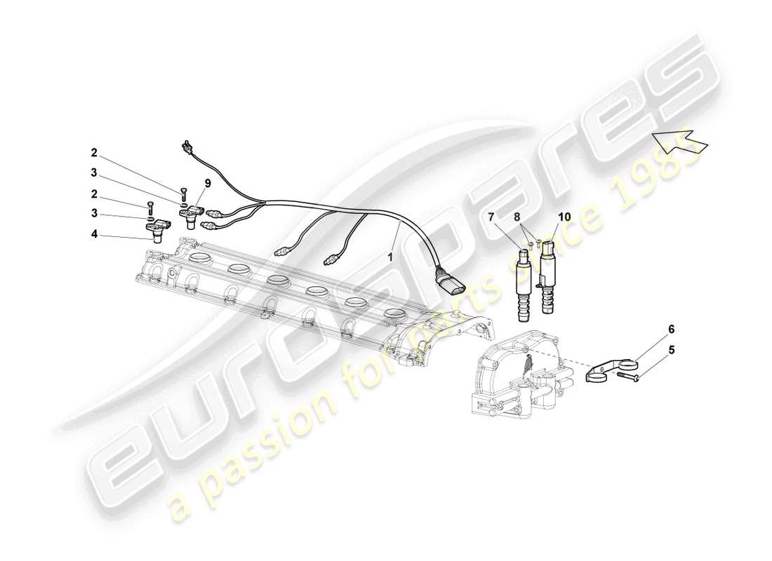 lamborghini lp640 roadster (2009) impulse sender left part diagram