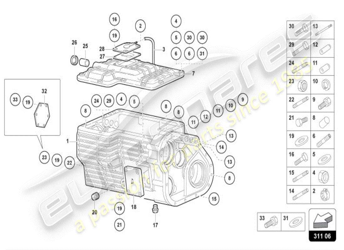 lamborghini diablo vt (1997) gearbox part diagram