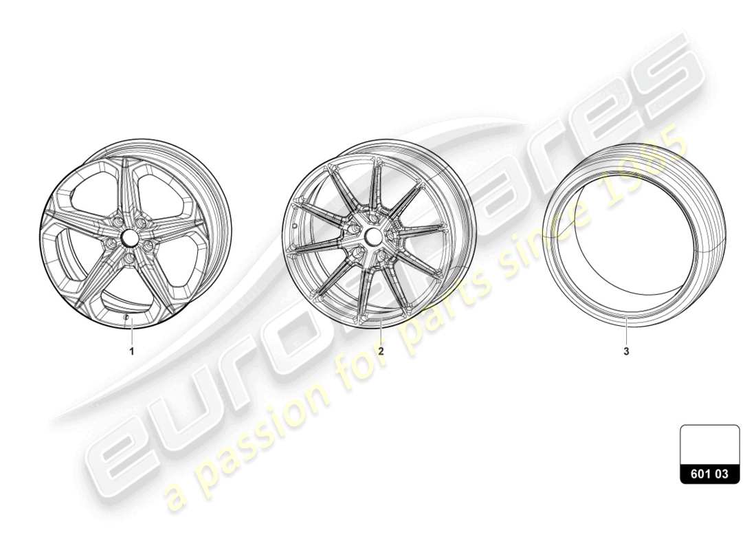 lamborghini urus (2020) wheels/tyres 21 part diagram