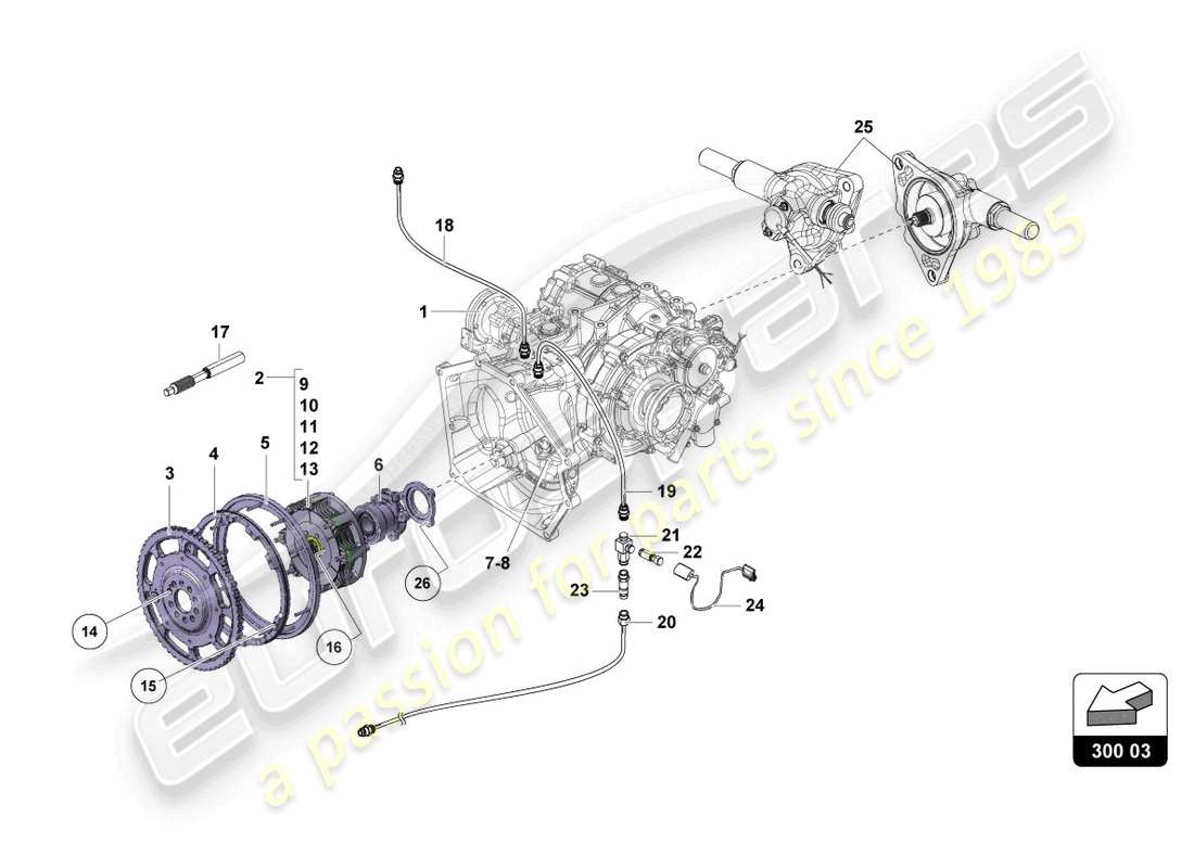 lamborghini super trofeo evo 2 (2022) clutch part diagram