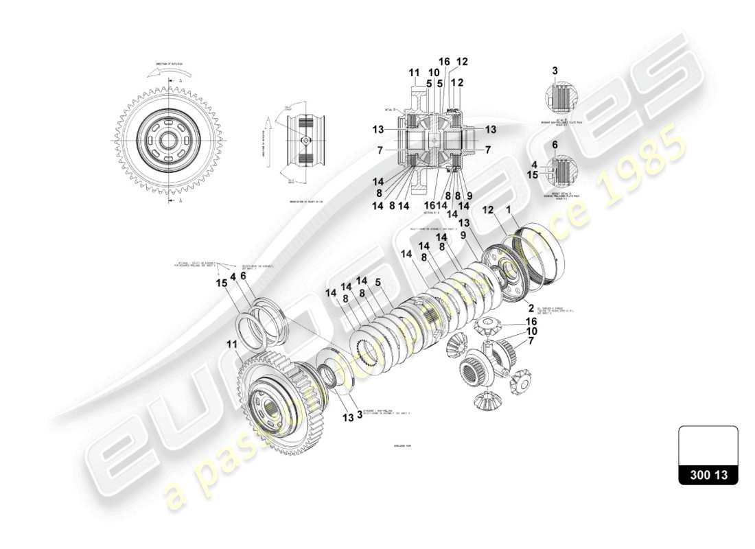 lamborghini super trofeo evo 2 (2022) crownwheel part diagram