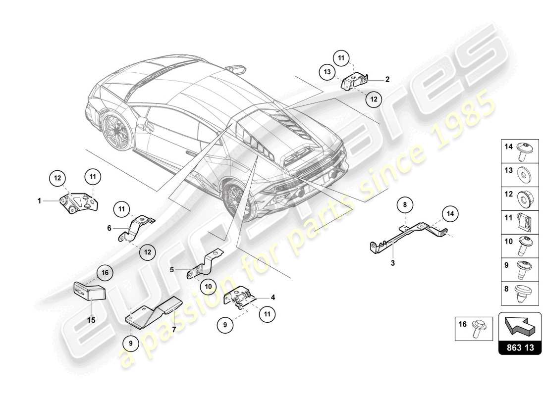 lamborghini tecnica (2024) securing parts for engine part diagram