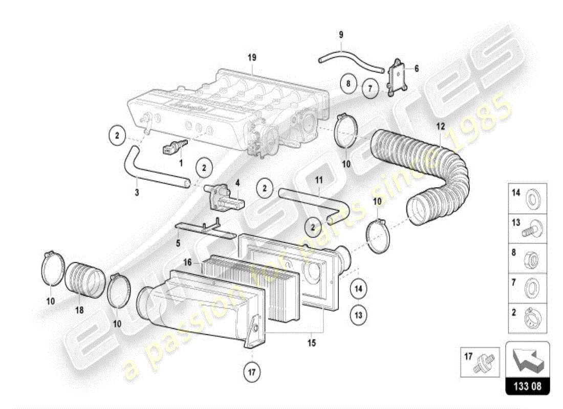 lamborghini diablo vt (1997) air filter part diagram