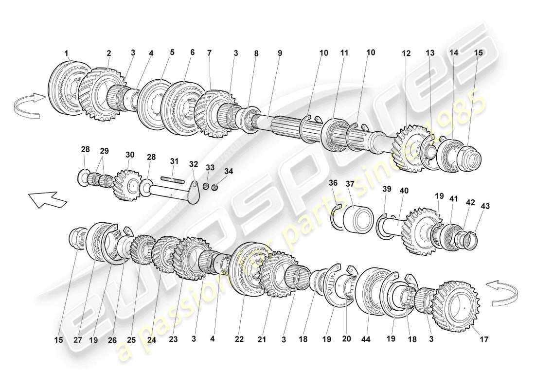 lamborghini lp640 coupe (2008) output shaft part diagram