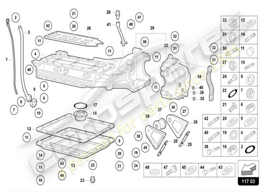 lamborghini diablo vt (1997) oil sump part diagram