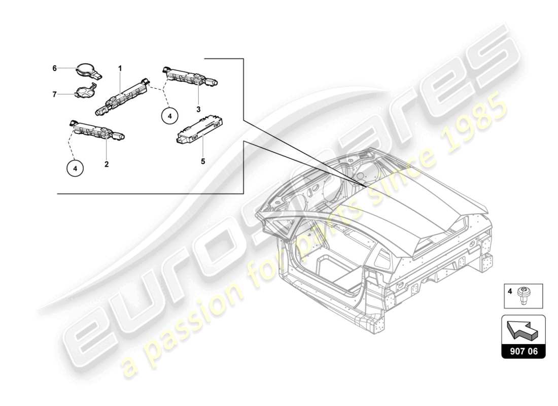 lamborghini ultimae roadster (2022) aerial part diagram