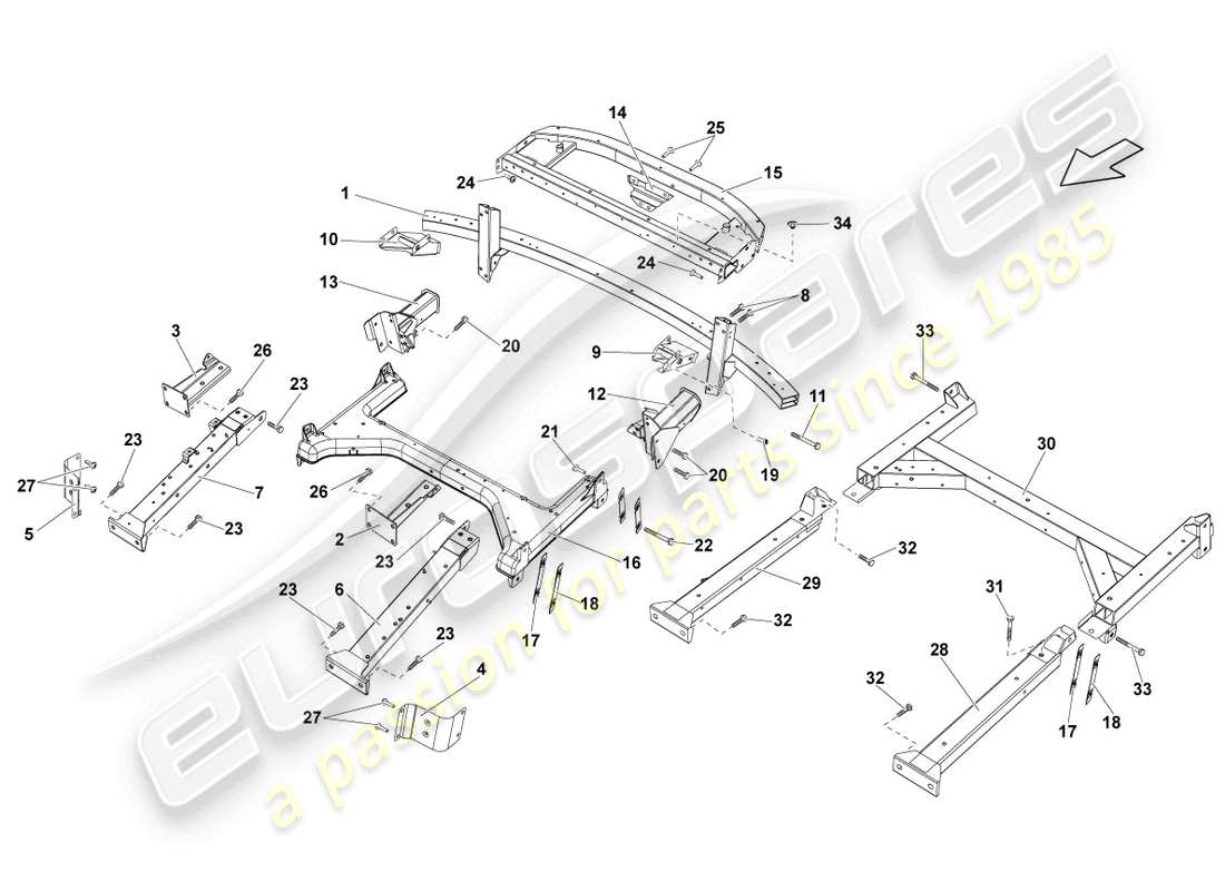 lamborghini lp550-2 spyder (2011) side member rear part rear part diagram