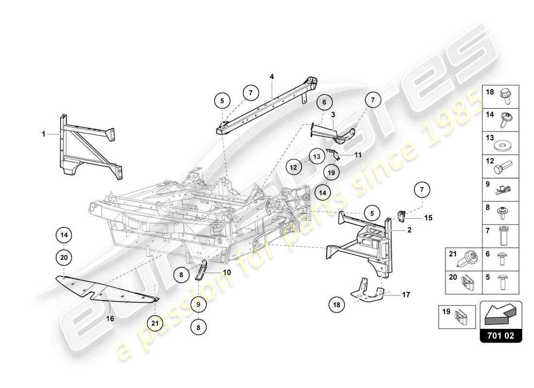 lamborghini sian roadster (2021) trim frame front part part diagram