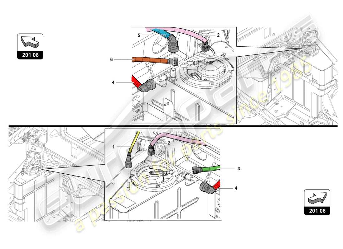 lamborghini sian roadster (2021) fuel supply system part diagram