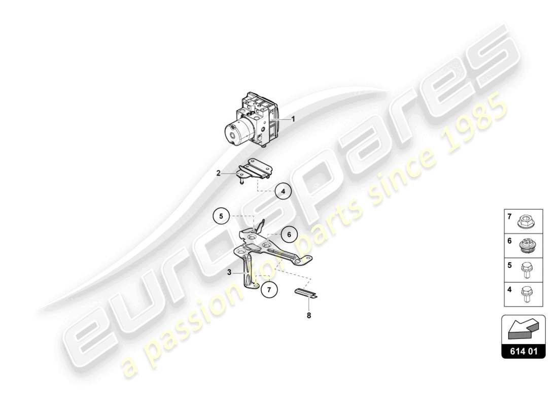 lamborghini evo spyder 2wd (2021) abs unit with control unit part diagram