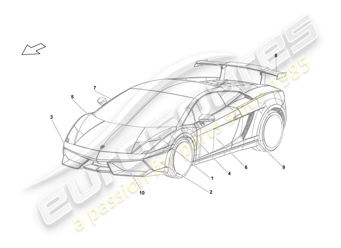 lamborghini blancpain sts (2013) decorative adhesive strips part diagram