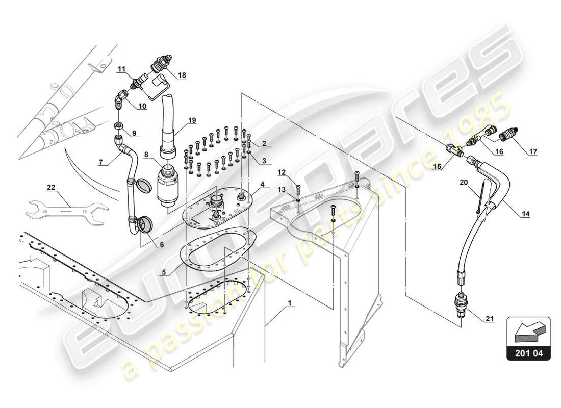 lamborghini gt3 evo (2018) fuel valves part diagram