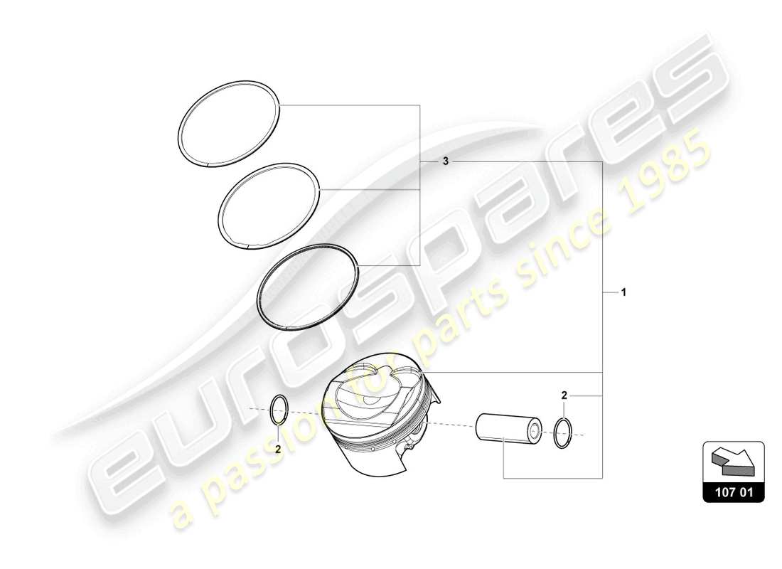 lamborghini evo coupe 2wd (2022) piston complete part diagram