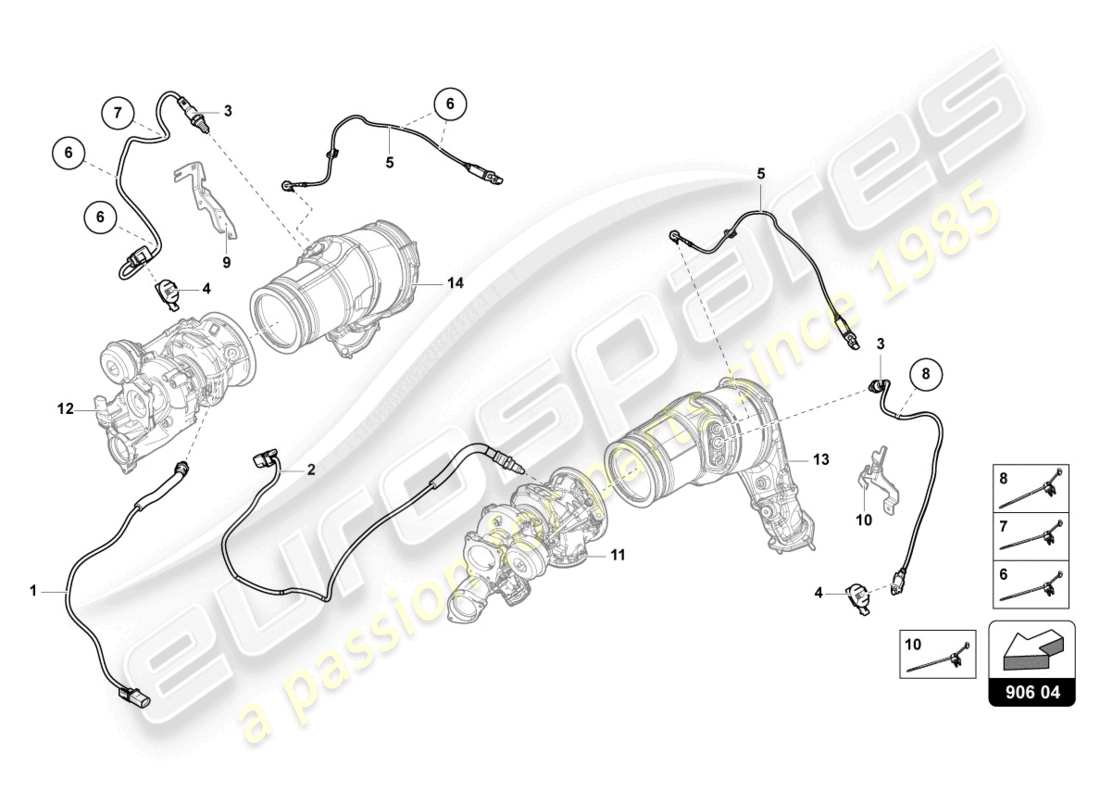 lamborghini urus (2022) lambda probe opf part diagram