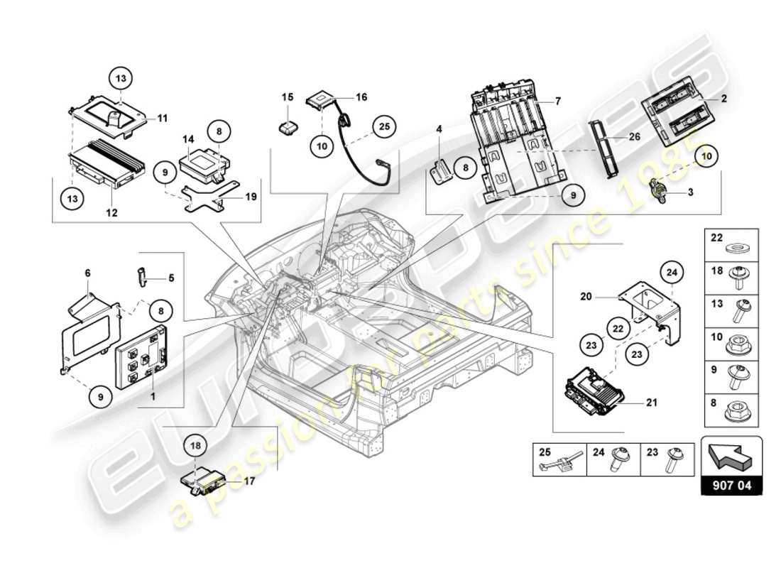 lamborghini ultimae roadster (2022) electrics part diagram