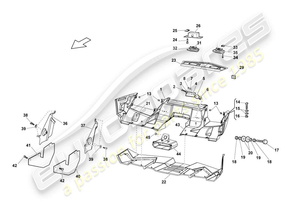 lamborghini reventon roadster bumper rear part diagram