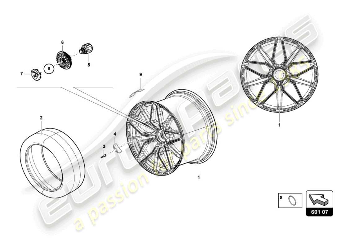 lamborghini sian roadster (2021) wheels/tyres part diagram