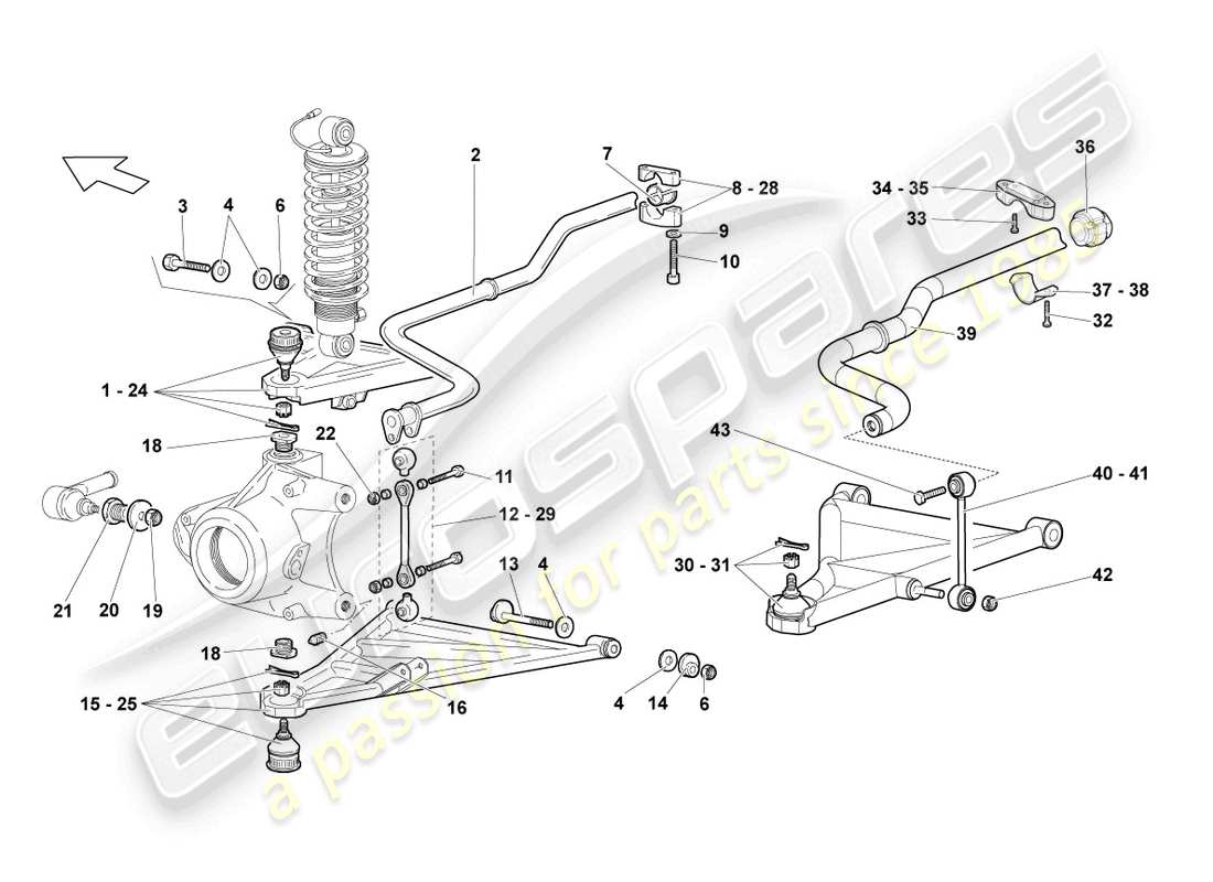 lamborghini lp640 coupe (2008) wishbone part diagram