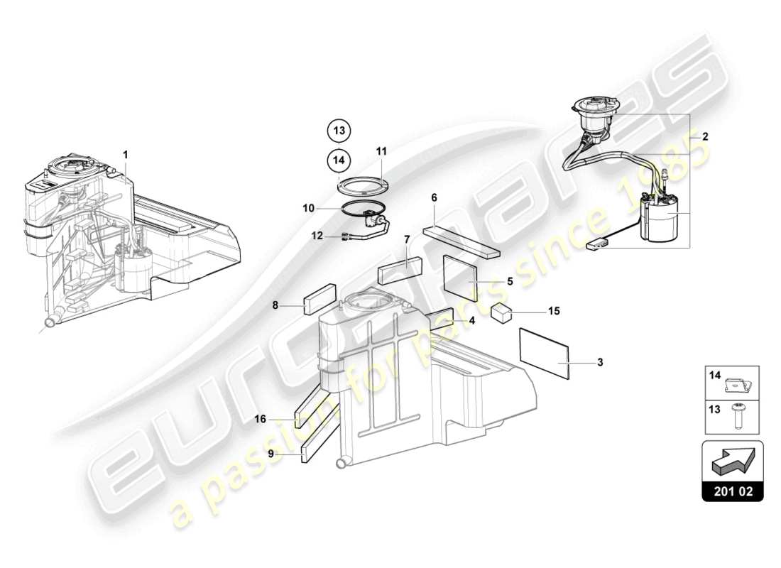 lamborghini sian roadster (2021) fuel tank left part diagram