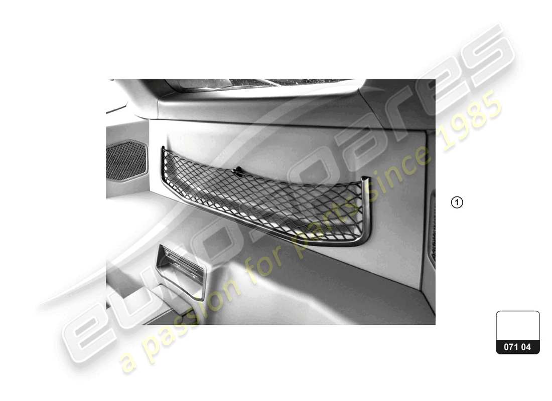 lamborghini huracan sto (accessories) mesh pocket part diagram