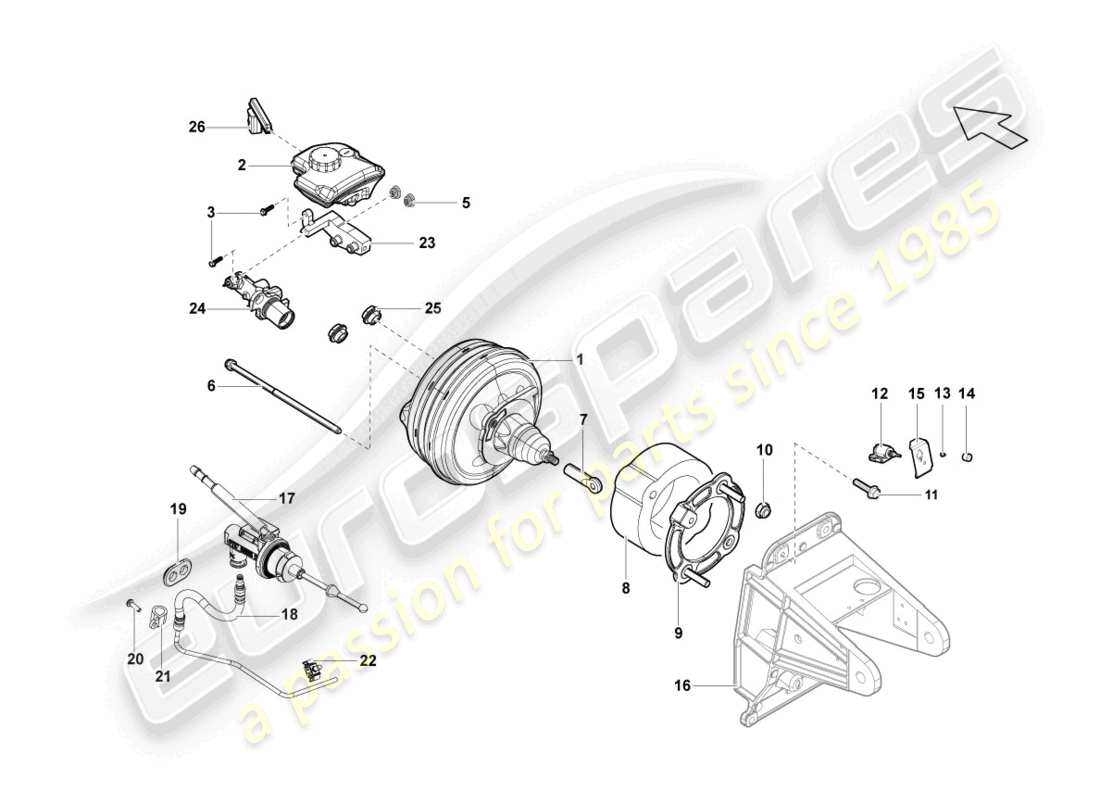 lamborghini lp560-4 spider (2014) brake servo part diagram