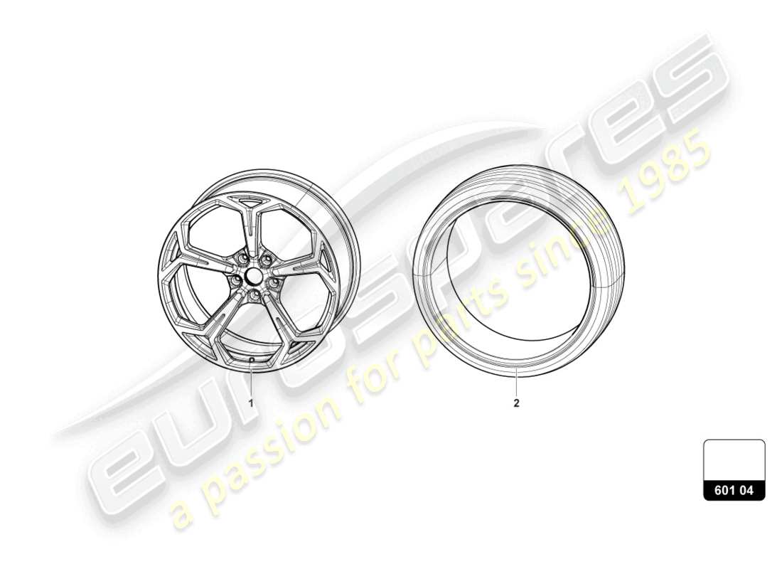 lamborghini urus (2020) wheels/tyres 22 part diagram