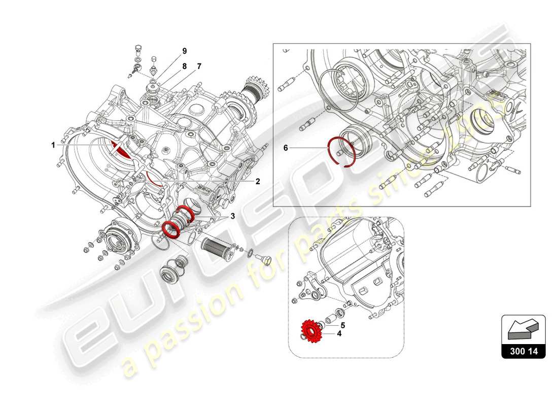 lamborghini super trofeo evo 2 (2022) reverse gear part diagram