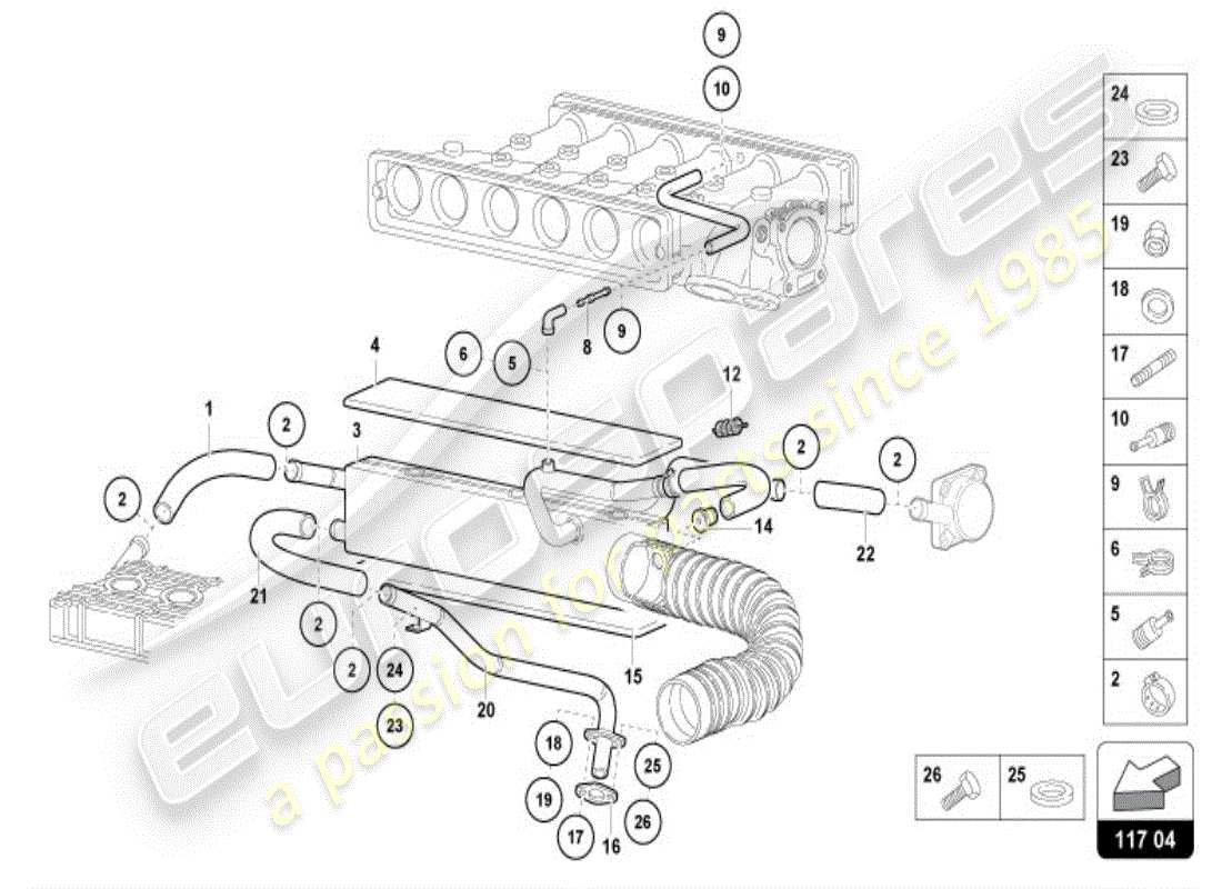 lamborghini diablo vt (1997) oil cooler part diagram