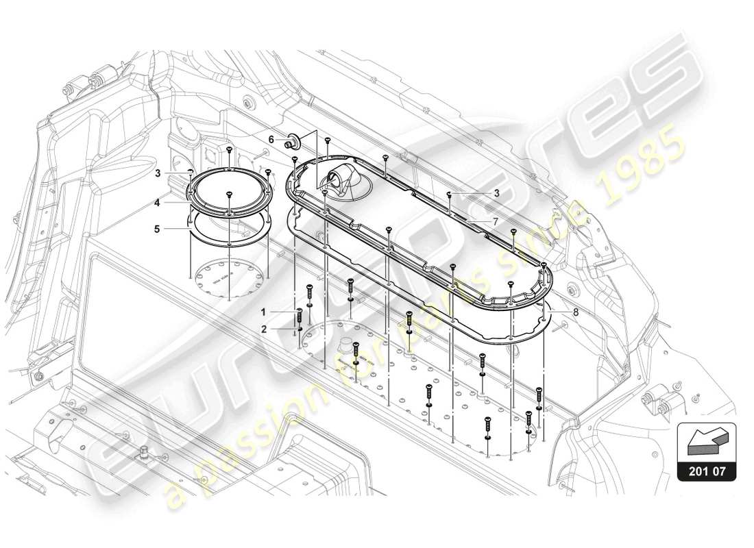 lamborghini gt3 (2017) fuel tank esterior part diagram