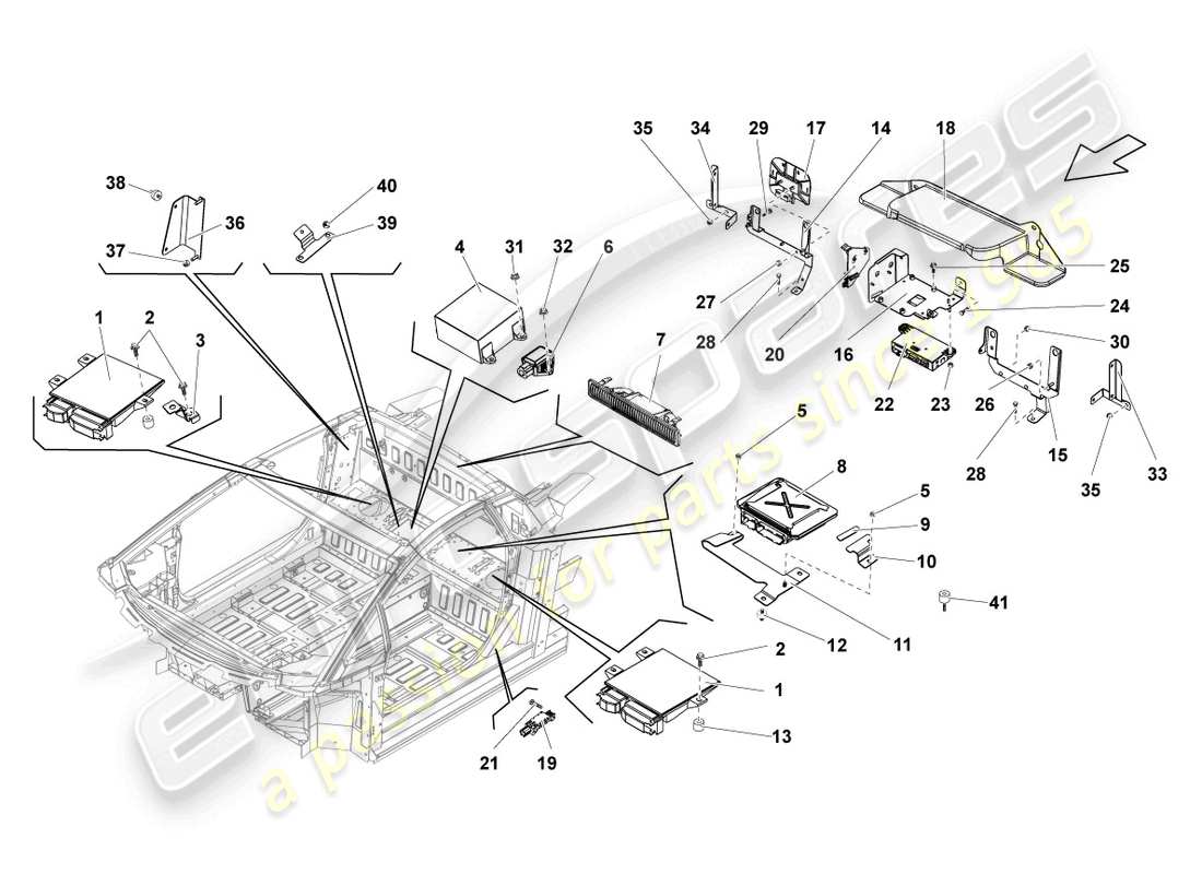 lamborghini gallardo coupe (2005) engine control unit part diagram