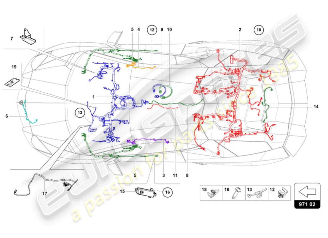 lamborghini ultimae (2022) wiring looms part diagram