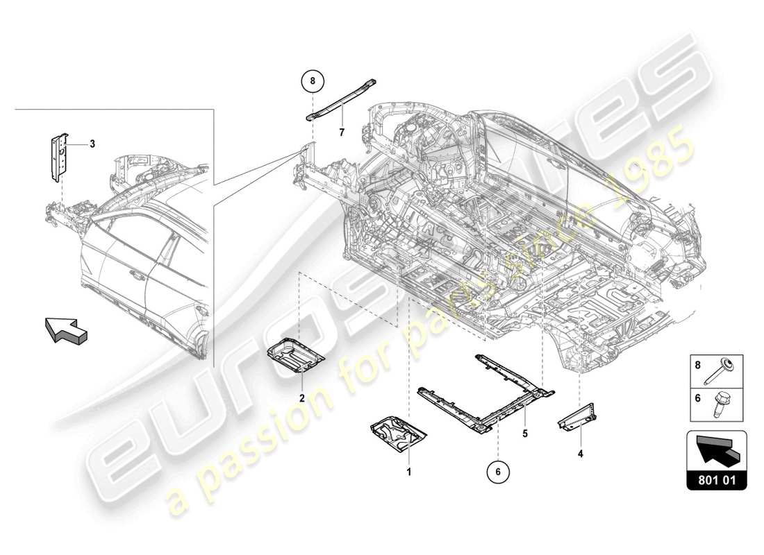 lamborghini urus performante (2024) retainer for battery part diagram