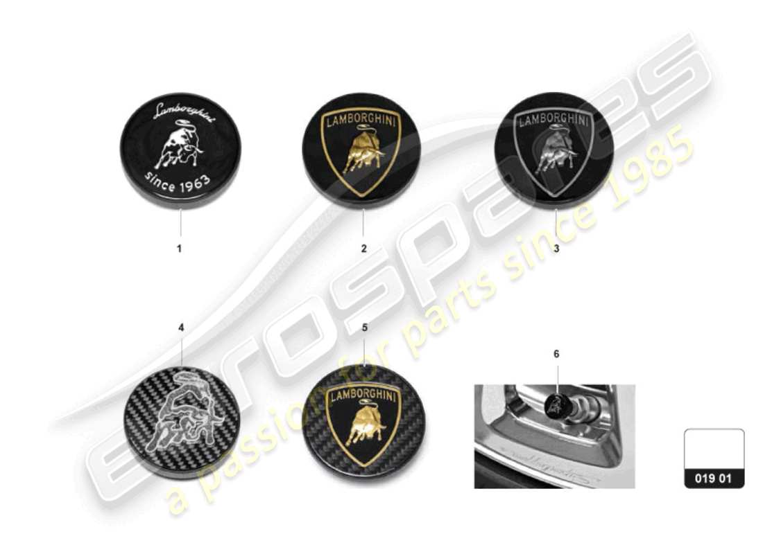 lamborghini revuelto coupe (accessories) 1 set wheel trim caps part diagram