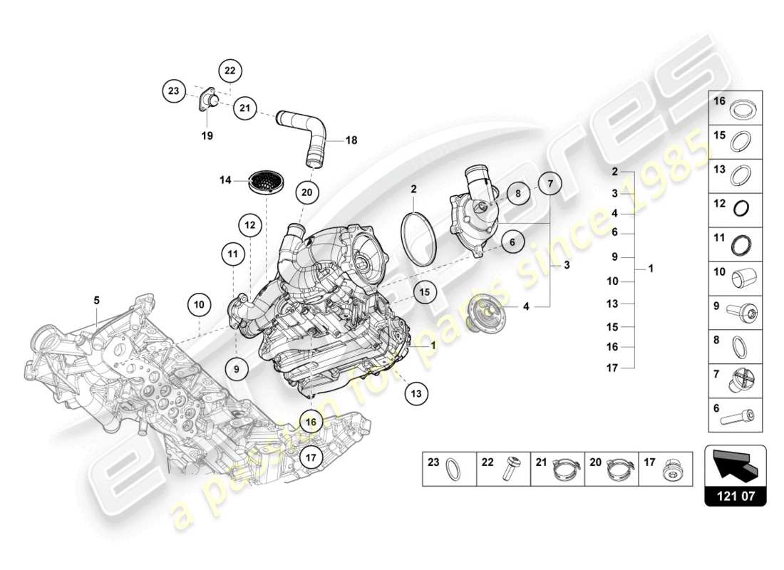 lamborghini evo spyder 2wd (2021) oil pump part diagram