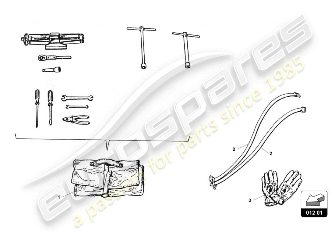 lamborghini countach 25th anniversary (1989) accessories parts diagram