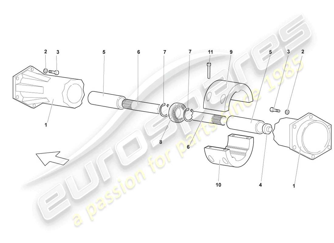 lamborghini lp640 coupe (2008) cardan shaft part diagram