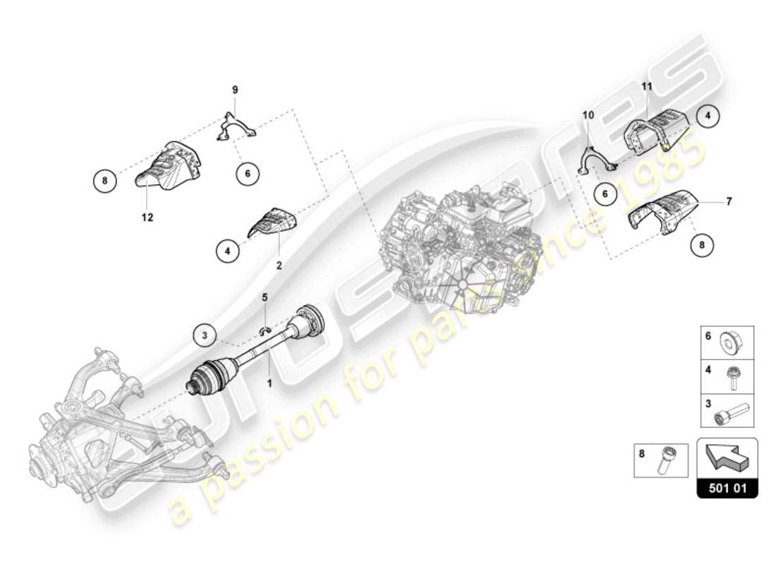 lamborghini sterrato (2024) axle shaft rear part diagram