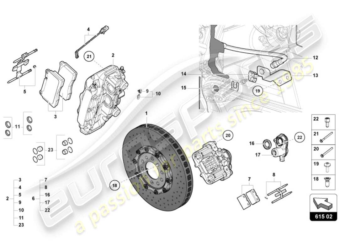 lamborghini ultimae (2022) brake disc rear part diagram