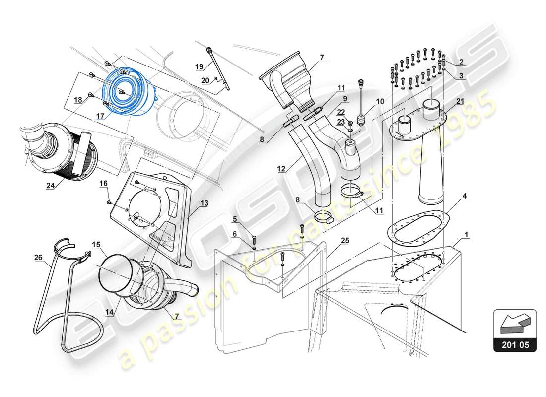 lamborghini gt3 evo (2018) right side refuelling part diagram