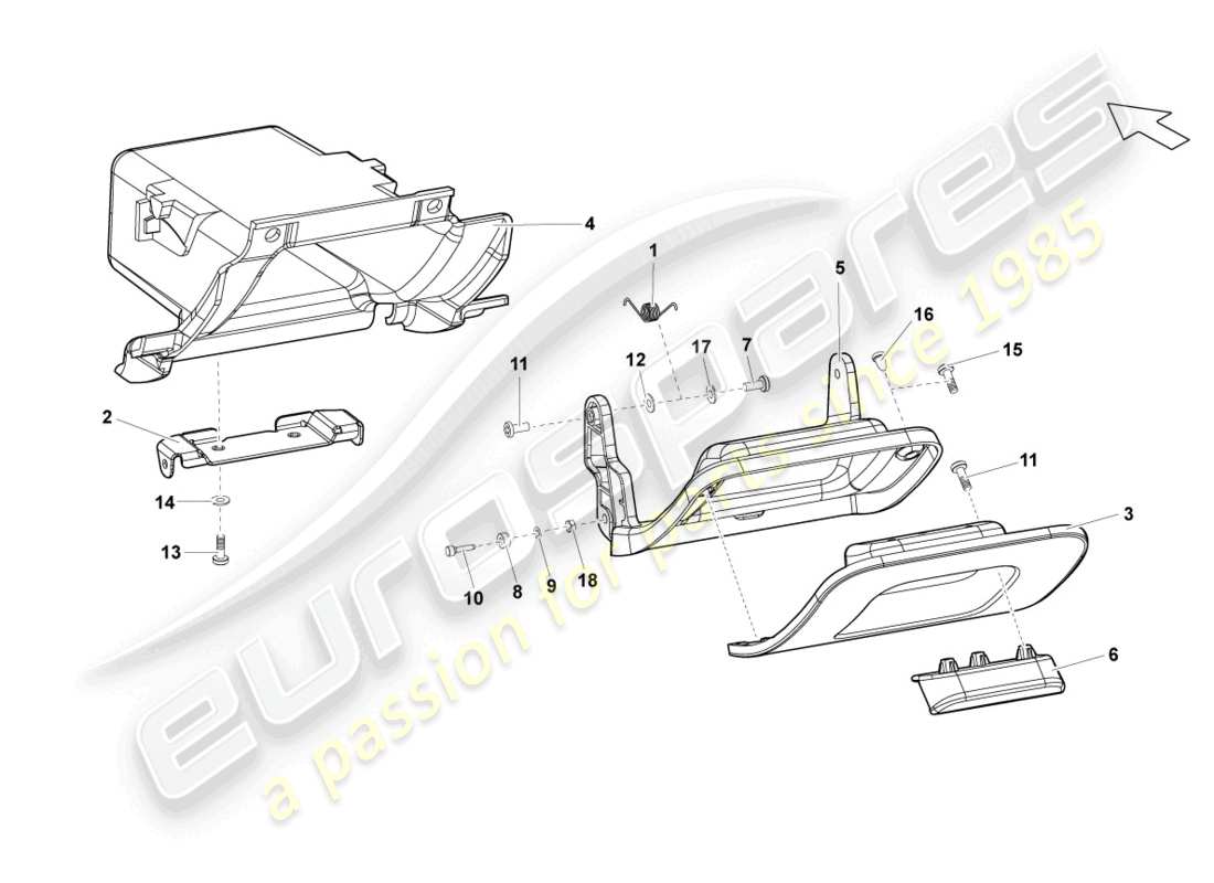 lamborghini lp550-2 coupe (2014) stowage compartment part diagram