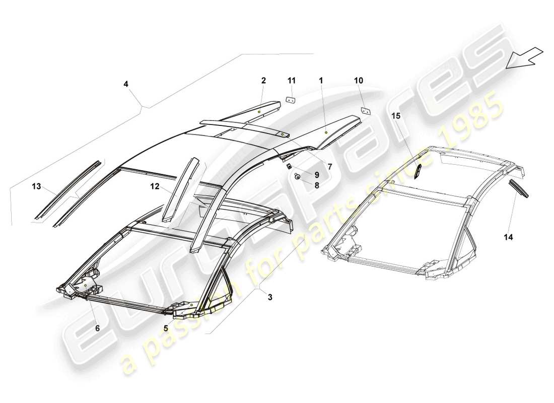 lamborghini lp570-4 sl (2012) roof part diagram