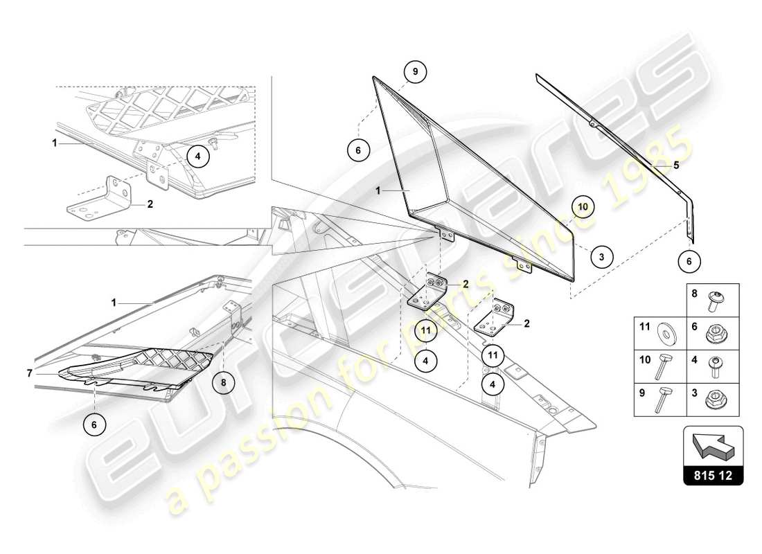 lamborghini ultimae (2022) air duct cardboard part diagram