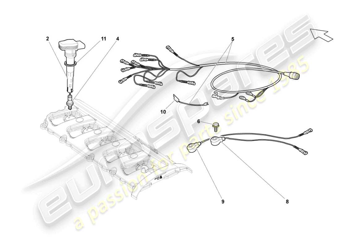 lamborghini superleggera (2008) spark plug part diagram