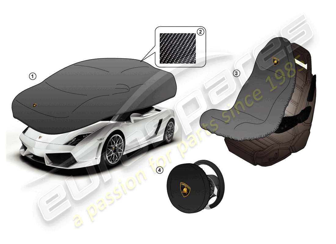 lamborghini lp550-2 coupe (accessories) cover sheet part diagram