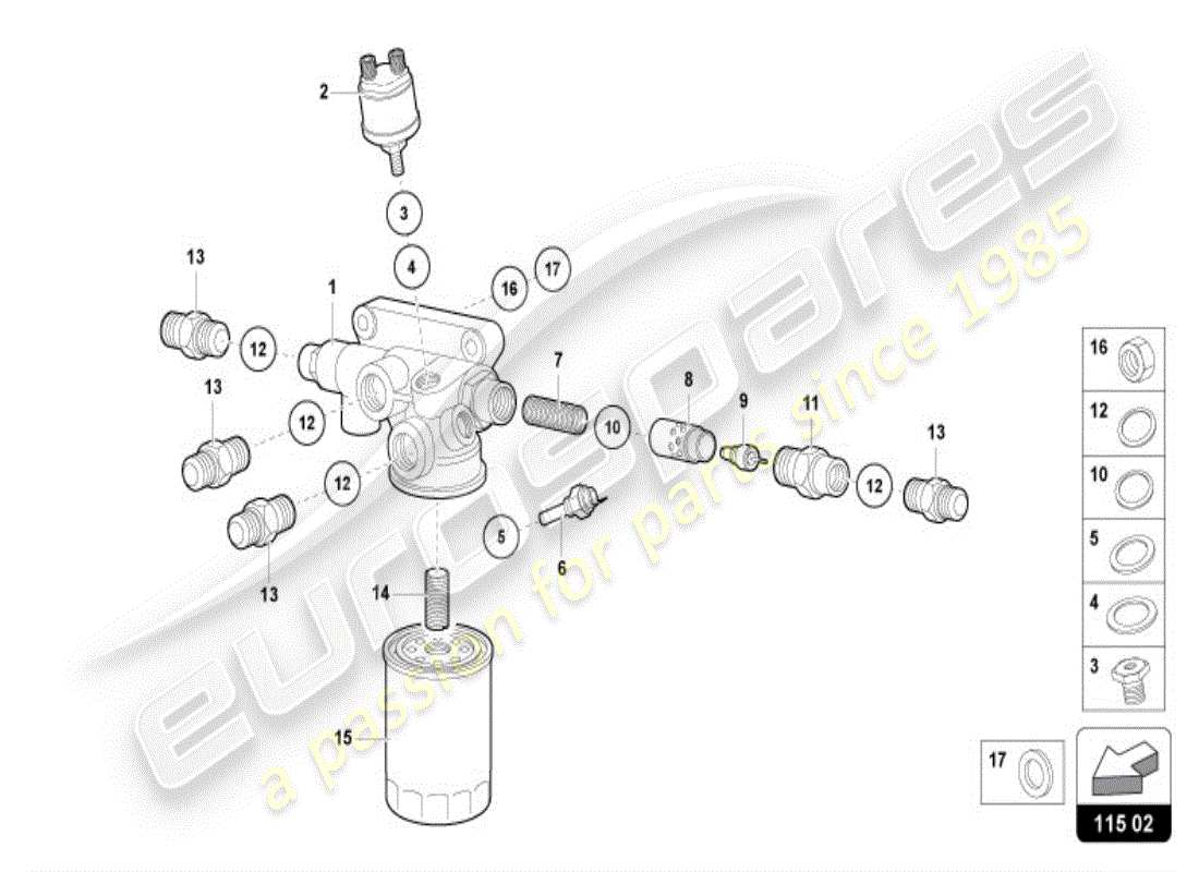 lamborghini diablo vt (1997) oil filter part diagram