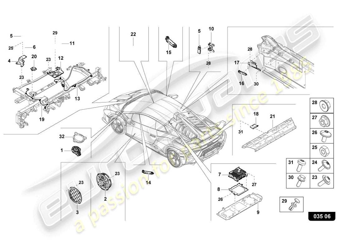 lamborghini sto (2022) aerial part diagram