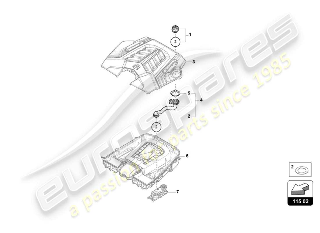 lamborghini urus (2020) sealing cap part diagram