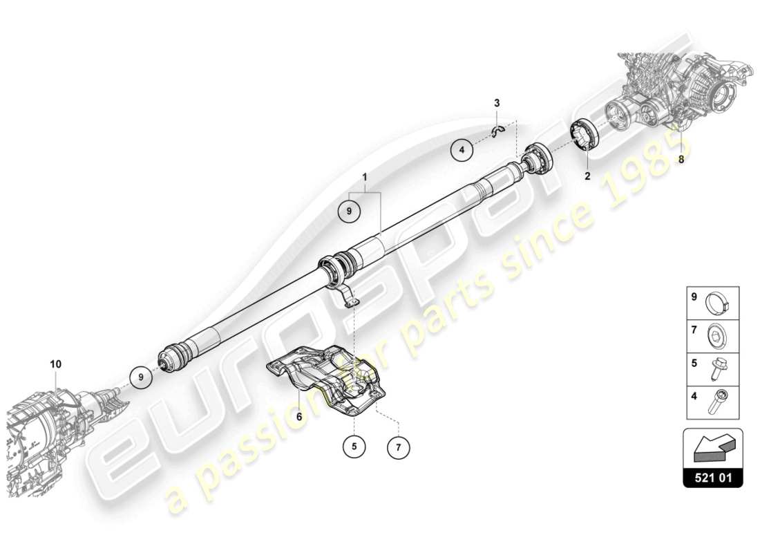 lamborghini urus (2020) drive shaft part diagram