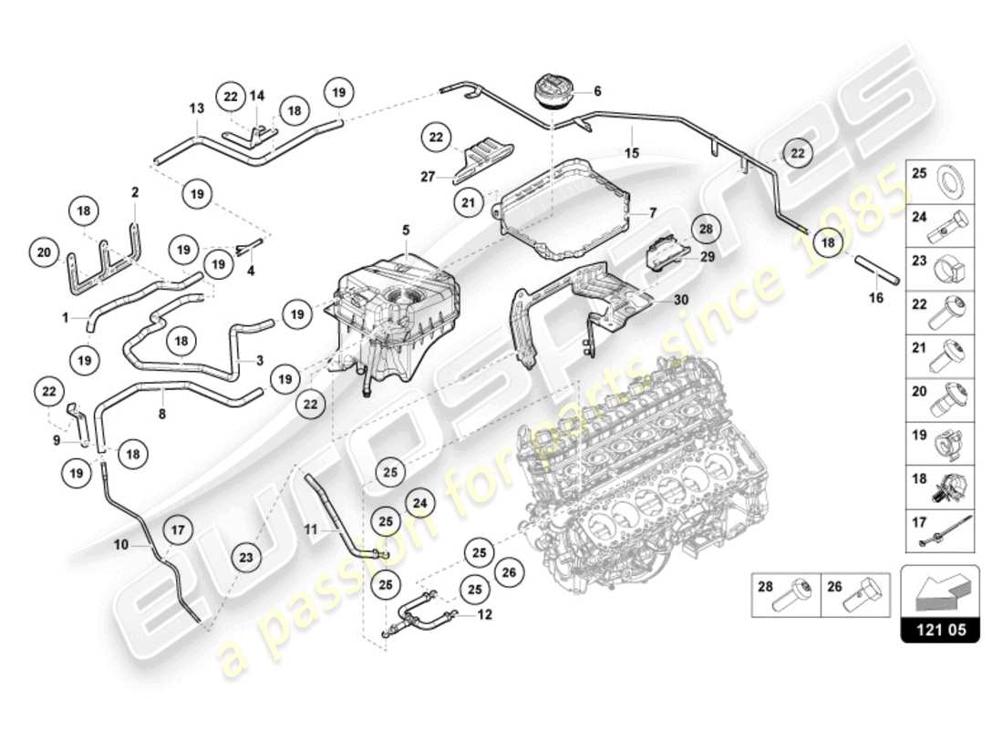 lamborghini revuelto coupe (2024) coolant cooling system water system part diagram