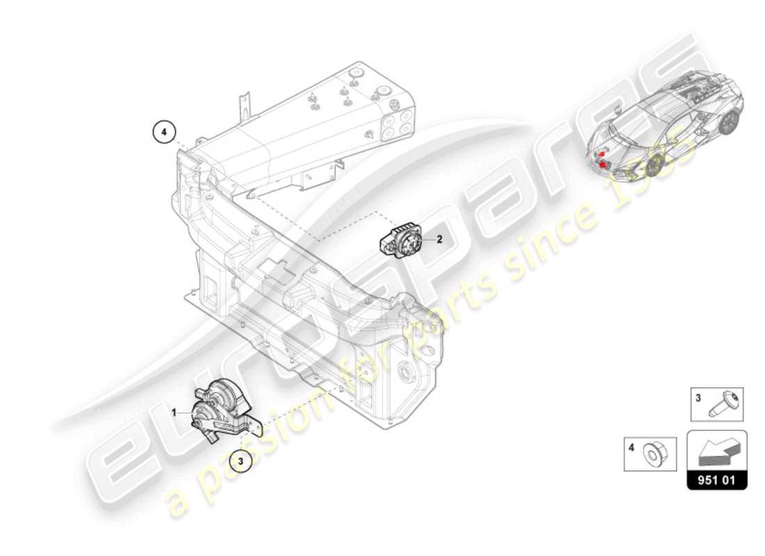 lamborghini revuelto coupe (2024) signal horn part diagram